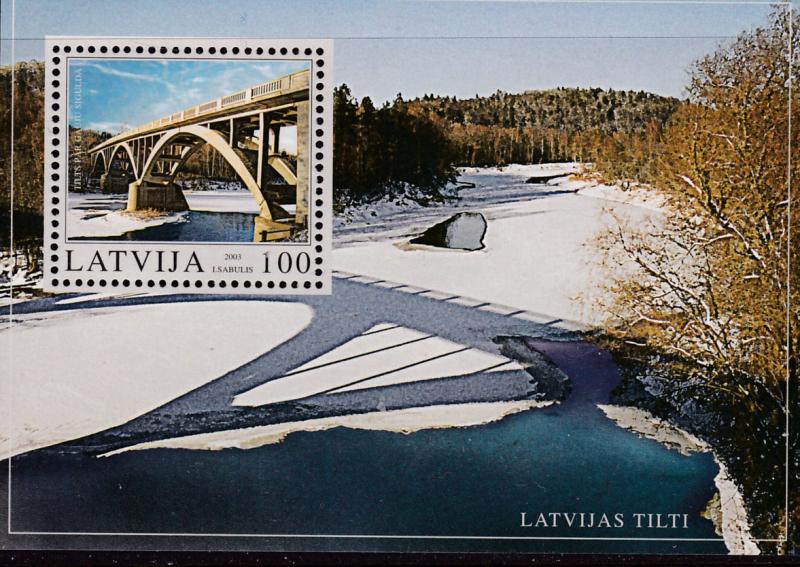 Latvia 2003 Gaula River Bridge, Siguida Souvenir Sheet VF/NH Scott 574
