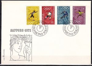 Liechtenstein, Scott cat. 492-495. Sapporo Olympics issue. First day cover. ^