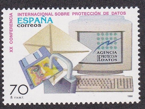 Spain # 2953, Conference on Data Protection, NH, 1/2 Cat.