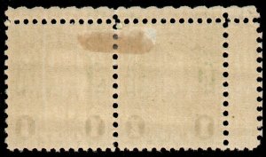 U.S. #632 MHR Top Margin Pair with Full Gutter @ Left