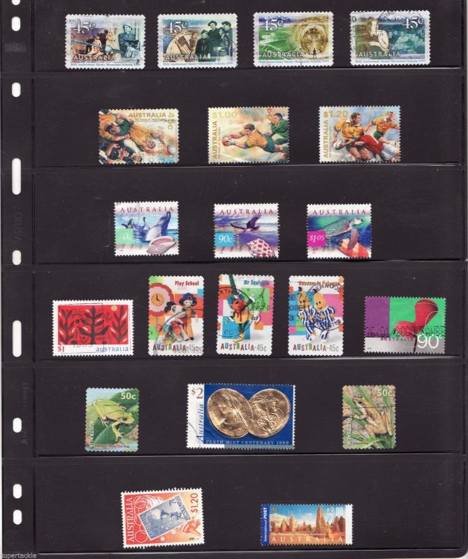 1999 Australia 20 different Θ used modern postage stamp issues. See description