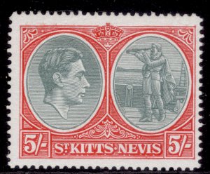 ST KITTS-NEVIS GVI SG77b, 5s blu-green & scarlet, NH MINT. Cat £30. P14 ORDINARY