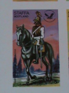 STAFFA SCOTLAND STAMP: SOLDIERS  ON HORSES IMPERF- MNH - MINI SHEET