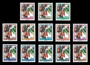 Ivory Coast 2000 - Cocoa Plant, Cacao, Definitives - Set of 13v - 1066-78 - MNH