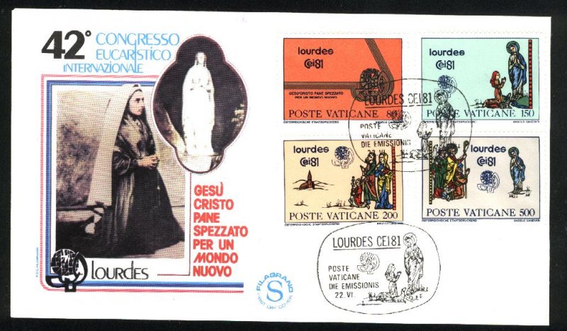 Vatican City 687-690   FDC   used VF  1981 PD