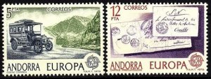 ANDORRA SPANISH 1979 EUROPA: Postal History. Car, Old Letters. Complete set, MNH