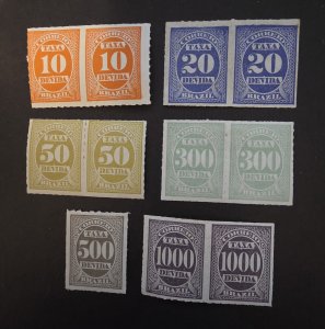BRAZIL Scott J10 up to J17 Postage Due Stamp Lot Unused Mint MH OG T18863