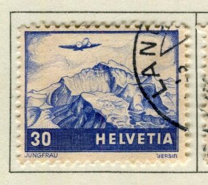 SWITZERLAND; 1941 early AIR issue fine used 30c. value