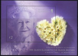 Thematic stamps GUERNSEY 2002 QUEEN MOTHER MS971 mint