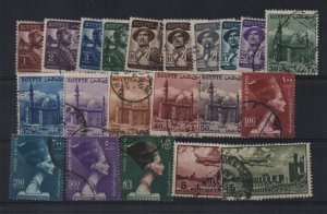 Egypt 1953 definitives set of 21 sg.414-34 used