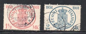 Finland Sc 182-183 1931 Stamp Anniversary stamp set used