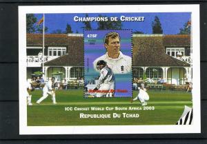 Chad 2002 ICC CRICKET Mike Atherton s/s perforated mnh.vf