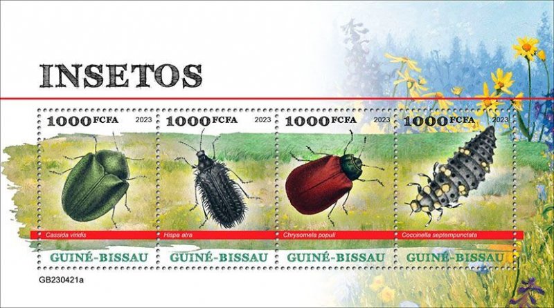 GUINEA BISSAU - 2023 - Insects - Perf 4v Sheet - Mint Never Hinged