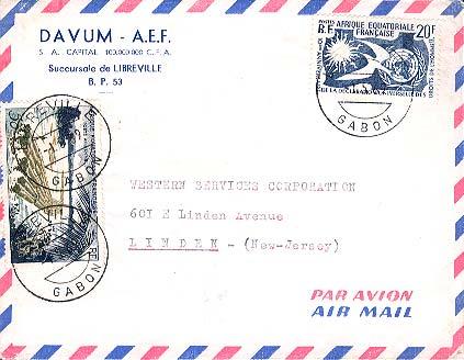 French Equatorial Africa 20F Sun, Dove and UN Emblem and 50F Log Rafts 1969 L...