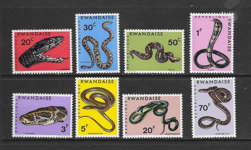 SNAKES - RWANDA #194-201  MNH