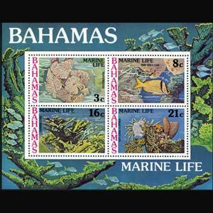 BAHAMAS 1977 - Scott# 409a S/S Marine Life NH