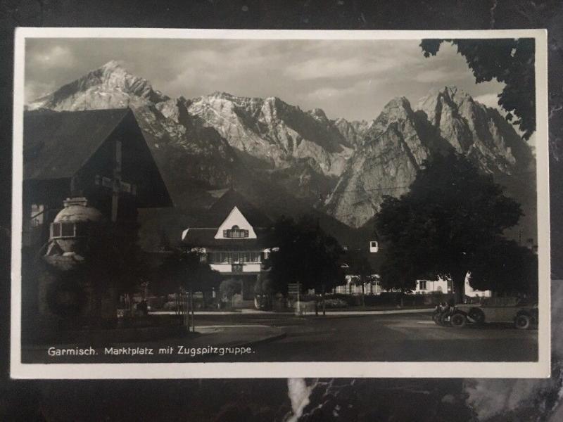 1936 Garmisch Germany Real Picture postcard Cover RPPC Winter Olympics Mountain