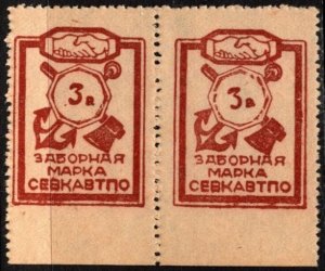 1918 WW I Russia Charity Stamp 3 Rubles Sevkavtpo Rostov-on-Don Friendship