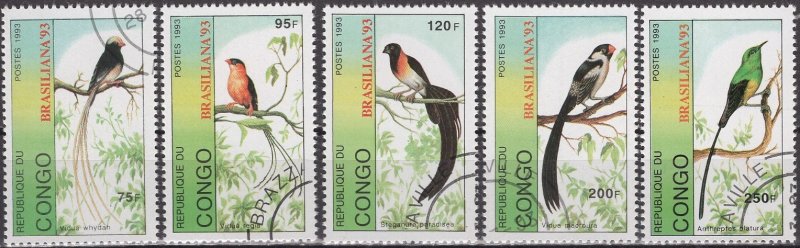 Congo Peoples Rep.; 1993: Sc. # 1037-1041: Used CTO Cpl. Set