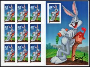 SC#3137 32¢ Bugs Bunny Pane of Ten (1997) SA