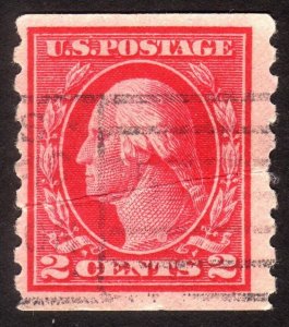 1912, US 2c Washington, Used, Diagonal crease, Scott #413