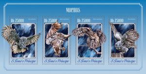 SAO TOME E PRINCIPE 2014 SHEET OWLS BIRDS st14617a