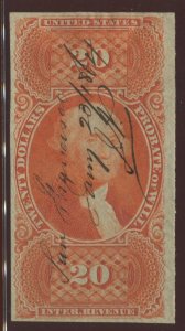 R99a Probate of Will Revenue Imperf Stamp with PF Cert BZ1530