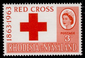 RHODESIA & NYASALAND QEII SG47, 3d red, NH MINT.