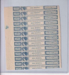 1901, Philippines: Revenue, Mineral Water Tax Stamp, Strip/24 (7073)