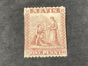 NEVIS # 5-MINT/NO GUM***TRIMMED PERFS***--LAKE ROSE--1861