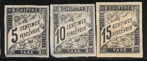 French Colonies J5 - 7 mh  2013 SCV $28.25 - J6 has thin lower left corner-5103