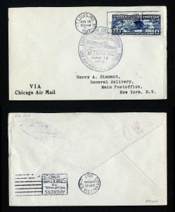 # C10 First Day Cover addressed with cachet from St. Louis, MO - 6-18-1927 - # 1