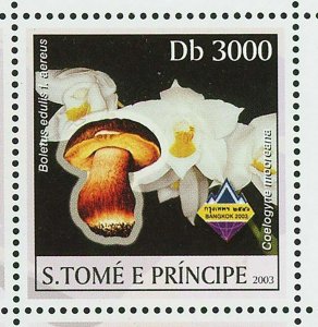 Orchids & Mushrooms Stamp Tylopilus Felleus Suillus Placidus S/S MNH #1995-2000 