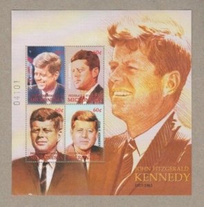 Micronesia 2002 - President John F Kennedy - Sheet of 4 Stamps Scott #494 - MNH