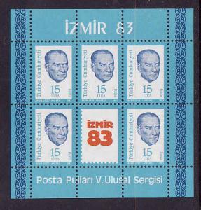 D2-Turkey-Sc#2263-sheet-unused-NH-Kemal Ataturk-1983-