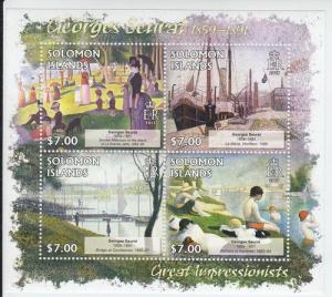 2013 Solomon Is Georges Suerat Paintings MS4 (Scott 1254 MNH