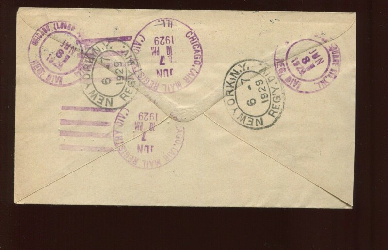4 5/30/1929 Stockholm Sweden 1st Night Flight Express Airmail Covers To Chicago