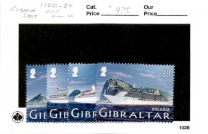 Gibraltar, Postage Stamp, #1021-1024 Mint NH, 2005 Ship