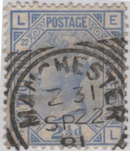 82 SG157 Plate 22  2 1/2d E-L