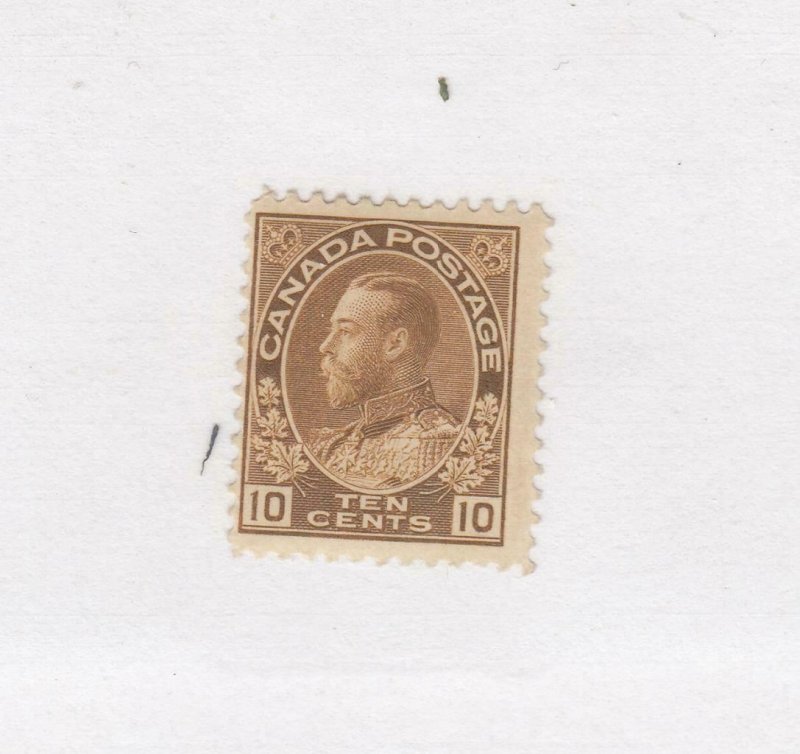 CANADA  # 118  F-MH 10cts  KING GEORGE V ADMIRAL /BISTRE BROWN CAT VALUE $25