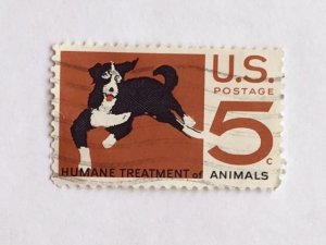 US – 1966 – Single “Dog/Mammal” Stamp – SC# 1307 - Used