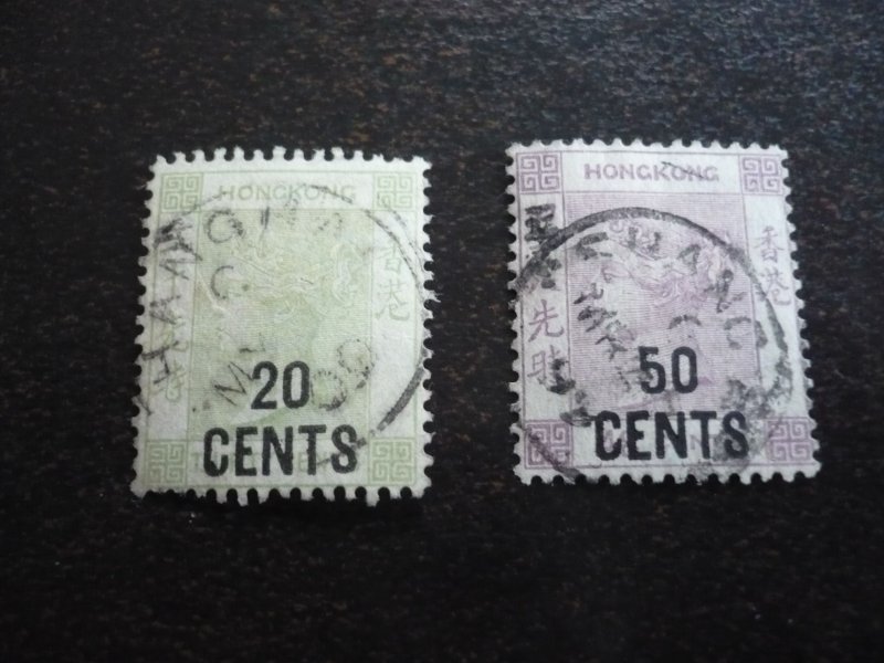 Stamps - Hong Kong (Shanghai) - Scott# 61,62 - Used Part Set of 2 Stamps