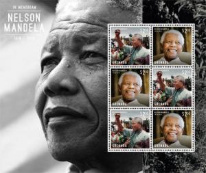 Grenada 2013 - President Nelson Mandela - Sheet of 6 stamps - Scott #3967 - MNH