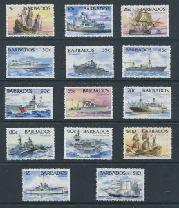 1994-8 Barbados Ships set to $10 without imprint date (SG1029A-1042A)  u.m.