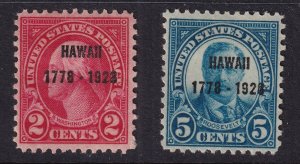 1928 HAWAII overprint commemorative Sc 647 648 MHR 2c and 5c set (A35