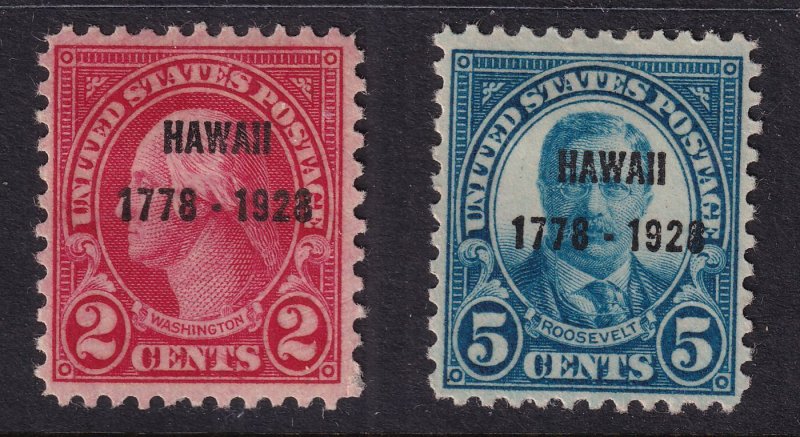 1928 HAWAII overprint commemorative Sc 647 648 MHR 2c and 5c set (A35