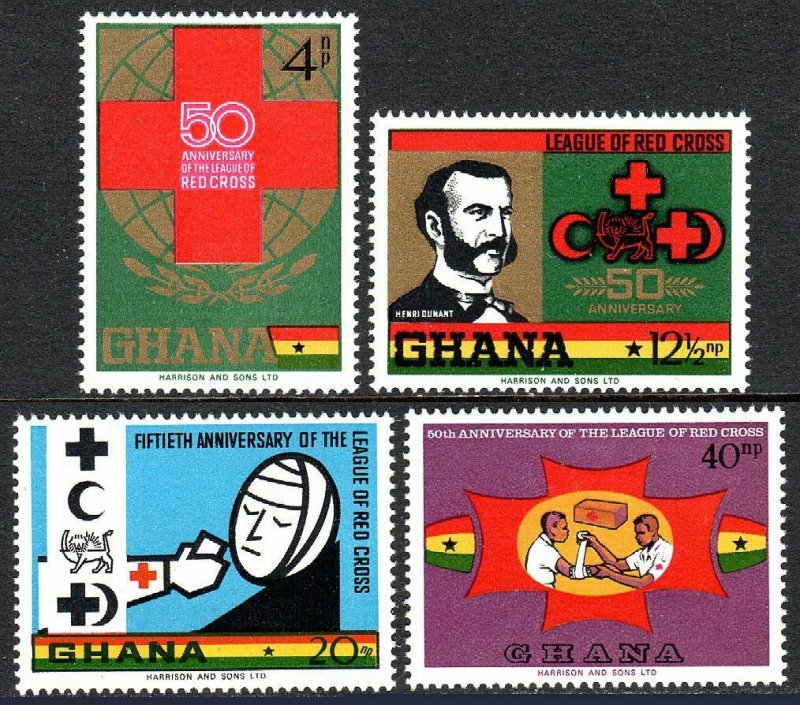 Ghana 378-381, MNH. League of Red Cross Societies, 50th anniv. 1969