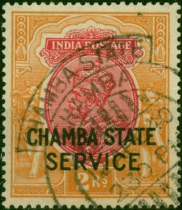 Chamba 1939 2R Carmine & Orange SG058 V.F.U Scarce