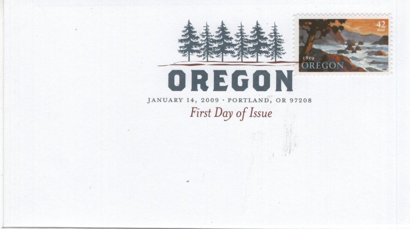 US 4376 FDC   USPS, CANCEL,   OREGON  COVER 2009