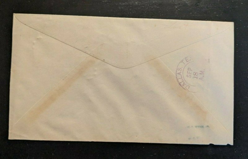 1933 Detroit Michigan Wiley Post Airmail Cover to GFJ Von Hoffmann Dallas Texas